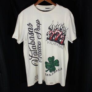 Valabasas "Tattoo Shop" graphic t-shirt  rhinestones/printed designs distressed